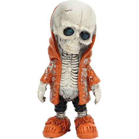 Lot de 4 figurines squelette en résine exquises, décoration squelette cool pour maison fête bureau, statue squelette cadeau Type D (1/5)