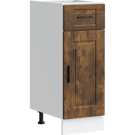 Armoire de cuisine moderne avec rangement pratique 30 x 46 x 81,5 cm en bois d'ingénierie chêne fumé (1/5)