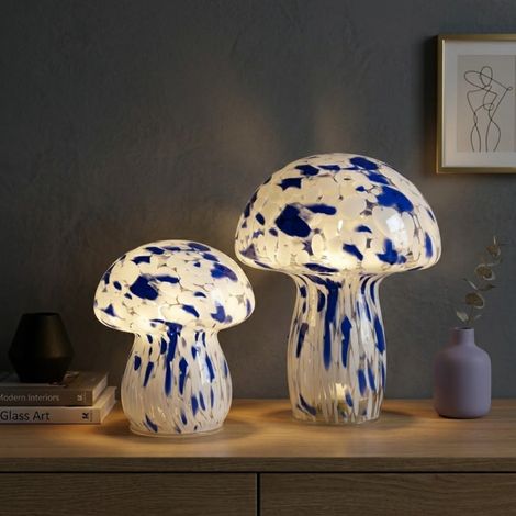 Maison Aqua Duo LED Glass Mushroom Lamp (1/2)