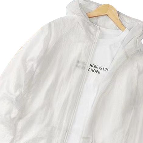Veste de protection solaire pour homme, légère et respirante, à manches longues, coupe-vent et rafraîchissante, idéale pour la pêche, la randonnée et le sport en été (blanc, taille 2XL). (1/5)
