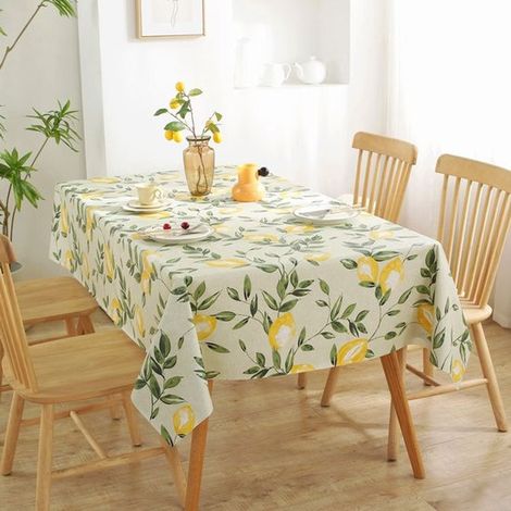Tovaglia rettangolare con motivo limoni - Lavabile, in PVC, impermeabile, resistente all'olio, ideale per l'estate, per cucina, feste, picnic e patio - 140 x 180 cm (1/5)