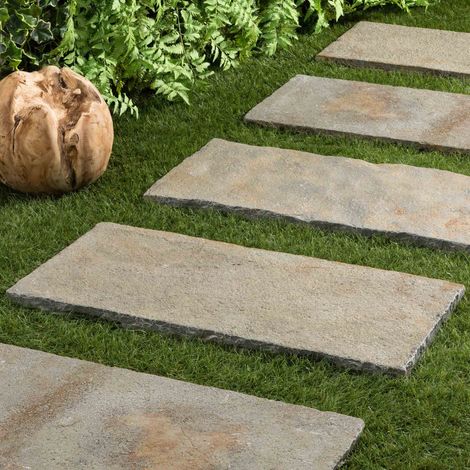 Pas japonais en pierre naturelle Tandur 80x40 cm – Couleur beige – Solution durable pour allées et jardins – Esthétique et robuste (1/4)