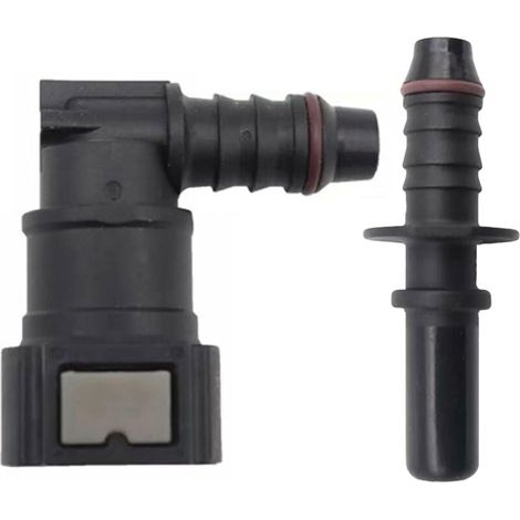 2pcs Fuel Line Connector, Female Elbow Fuel Line Connector, 9.89mm Fuel Line Quick Connector, ID8 Quick Connector Through Fitting for Car MUMU