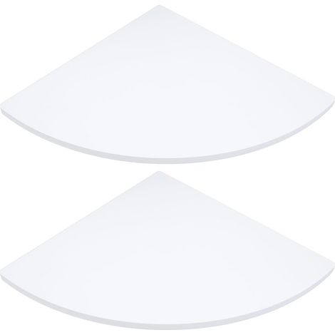 Étagère Murale d'angle Triangulaire en PVC, Couleur Blanc Cassé, 2 Pièces par Paquet, Adaptée pour Salle de Bain, Chambre Cuisine, Rangement Multifonctionnel et Montage Aisé (1/5)