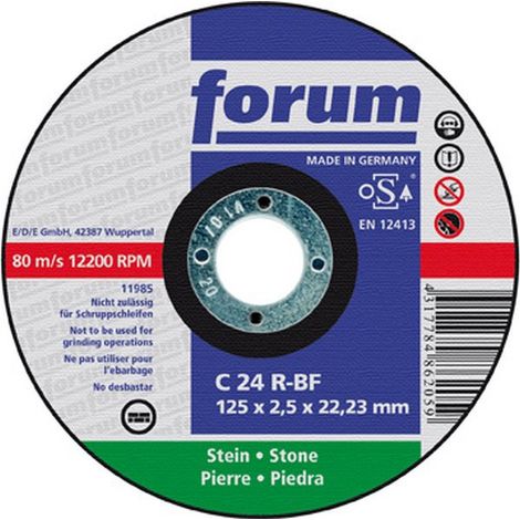 Disco de corte piedra 125 x 2,5 mm,de 12200 tr/mn