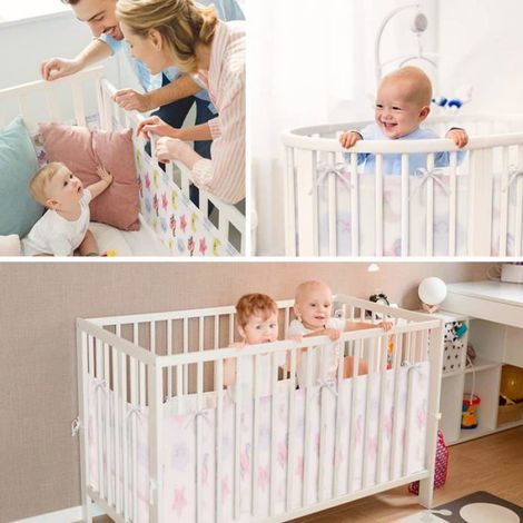 Tour de lit respirant bébé - Maille polyester respirante Anti collision - Couchage sécurisé - Unicornes (1/5)