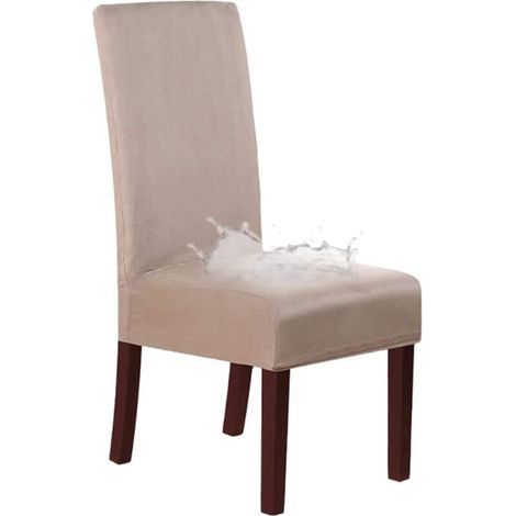 (Kaki 6-Pack) Housses de chaise de salle à manger extensibles super ajustées Housses de chaise amovibles et lavables adaptées aux restaurants d'hôtel, aux banquets de cérémonie, aux fêtes de mariage (1/5)