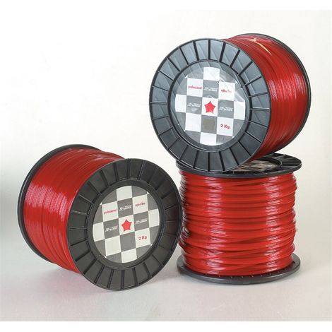 FILO NYLON QUADRATO X DECESPUGLIATORE TAGLIAERBA Ø3,3-4,0-6,0mm BOBINA VALGARDEN, "Ø4mm x 110m"