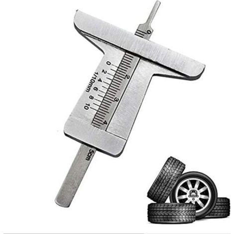 Jauge de Profondeur, Jauge Profondeur Pneu, vérificateur de testeur de pneu de voiture Acier inoxydable TIRE Auto Pneu Vernier Outil de réparation de voiture Accessoires (0-50 mm) Sunflower