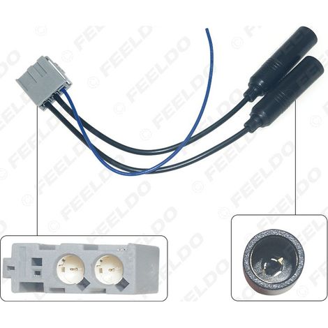 Compatible avec Honda CRV, Accord, Civic, câble de mise à niveau audio CD pour antenne FM, câble adaptateur radio à double tête (mâle). (1/5)