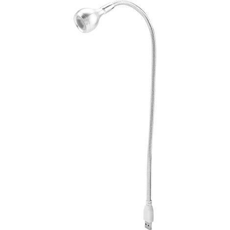 Lampe LED USB Nomade 1W Bras Long Flexible pour Lecture Nocturne (Argent Blanc Chaud) (1/5)