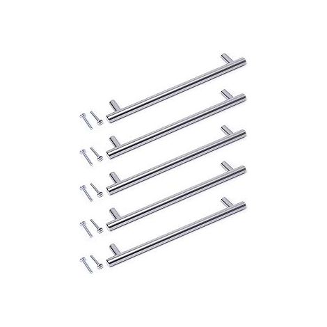 5-teiliges Set Küchenschrankgriffe – Lochabstand: 128 mm – Edelstahl, gebürstetes Nickel (1/5)