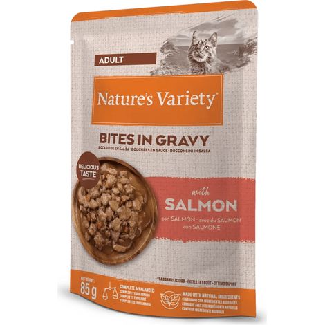 Nature's Variety Bocaditos en Salsa con Salmón para Gato - 85 g