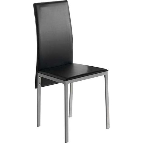 Pack 4 sillas Carla para salón en polipiel negro, 96 cm(alto)41 cm(ancho)52 cm(largo) (1/3)