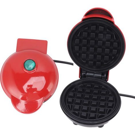 1 Mini gaufrier,chauffage uniforme,alliage d'aluminium,antiadhésif,pour petit-déjeuner et sandwichs (1/5)
