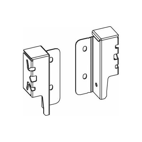 Hettich Schubkasten-Rückwandverbinder,  links/rechts,  ArciTech,  9150641,  Stahl silber