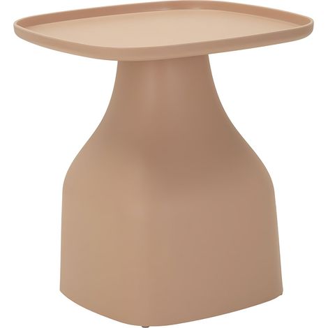 Tavolinetto Gea Rosa 48x48x50 cm - Tavolino da caffè moderno e minimalista in polipropilene resistente - Design sinuoso per interni