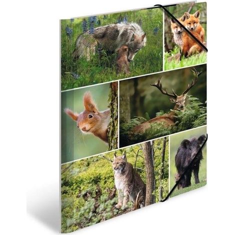 A4-Ordner mit Eckgummis – Waldtiere