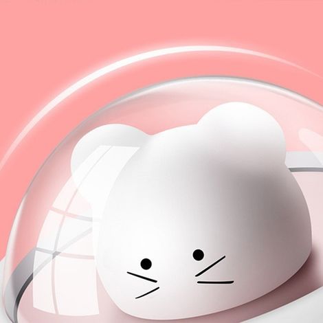 Veilleuse miniature rose pour chambre d'enfant, rechargeable par USB, 3 niveaux d'intensité, protection des yeux, minuterie, motif souris mignonne. (1/4)