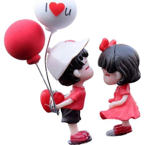 Décoration de voiture « Baiser fantaisiste », couple en résine pour tableau de bord et cadeau (1/4)