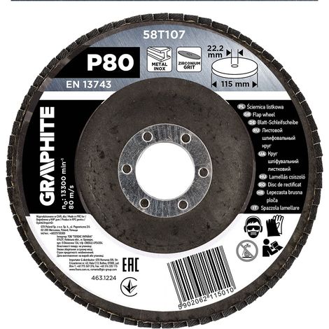Disco lamellare in zirconio 115 x 22,2 mm, P80 (1/4)