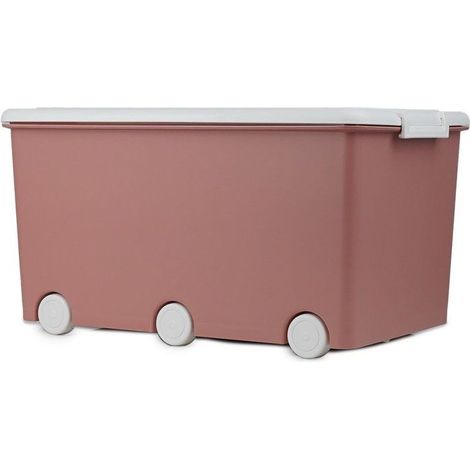 Coffre à jouets Thermobaby Playbox Maxi 42L Rose avec roulettes (1/5)
