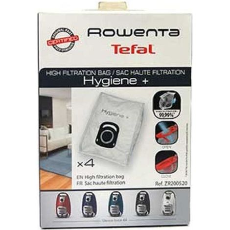 Lot de 4 sacs hygiène silence force pour aspirateur – Compatible avec modèles Rowenta – Filtration optimale pour poussière fine