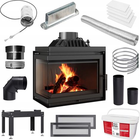 Kamineinsatz Gusseisen KRATKI SIMPLE links 8 kW Ø 200 Set (1/5)