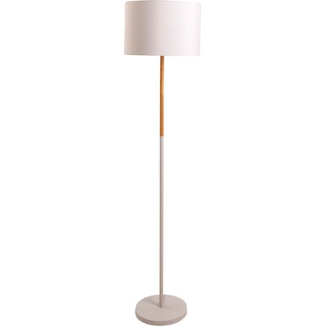 Stehleuchte Standlampe Wohnzimmerlampe Metall Kautschukbaum Weiß H 150 cm