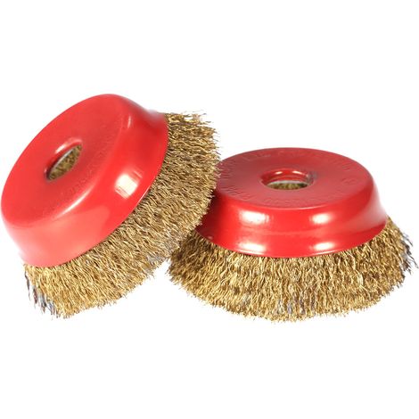 Lot de 2 brosses rotatives à spirale en acier de 75 mm (3") pour meuleuse d'angle (1/5)