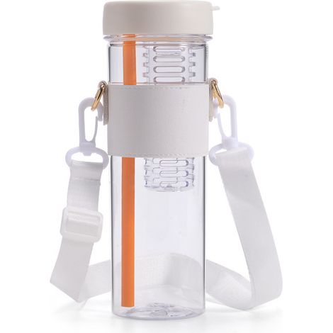 Gourde portable avec paille de 800 ml et bandoulière, idéale pour boire du thé ou en camping. (1/5)