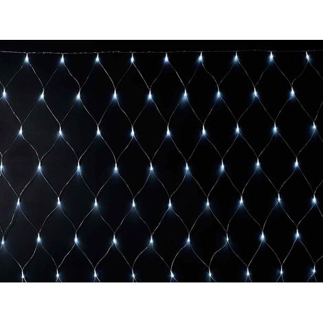 Luci Natalizie a Rete con 240 Led Bianco Freddo Luci di Natale Connettibili per Casa Vetrine e Negozi Uso Interno ed Esterno Tenda di Luci Natalizie 2 x 3 Metri