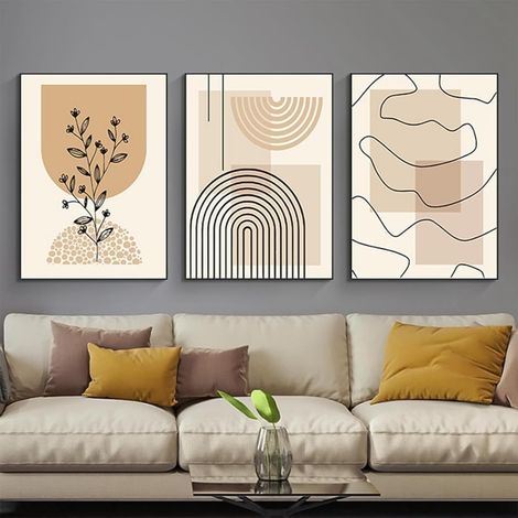 Lot de 3 posters abstraits Boho Dessin au trait de femme,Art mural botanique en feuilles,Sans cadre (3 pièces 20 x 30 cm) (1/5)