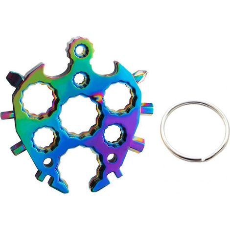 20-in-1-Multitool, tragbarer Schneeflocken-Schlüsselanhänger-Schraubendreher, schwarz