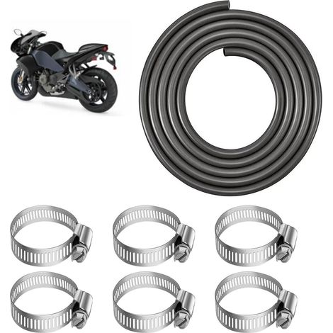 1 Mètre Durite Essence, 10mm Diamètre Intérieur Durite Gasoil, Tuyau Essence Avec 6pcs Colliers de Serrage, Tuyau de Carburant pour Camion, Voiture, Tracteur ou Petit Moteur (1/5)