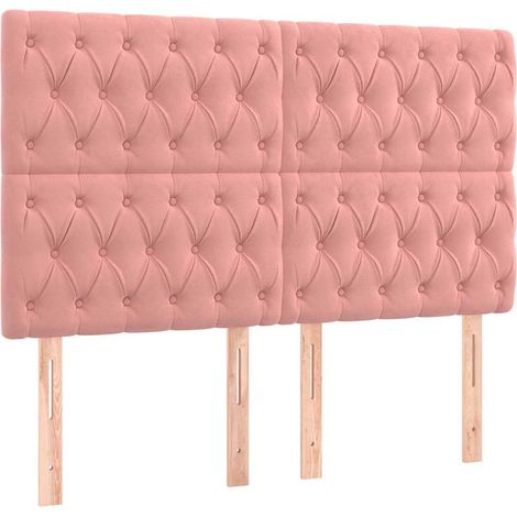 Maison Exclusive - Cabecero de cama rosa 160x7x118/128 cm Terciop (1/5)