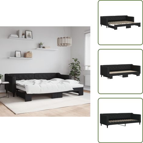 Lit de jour avec gigogne sans matelas 80x200 cm - Canapé Convertible - Lit Deux Places - Lit Tiroir - Mobilier Salle Séjour - Meuble Chambre (1/5)