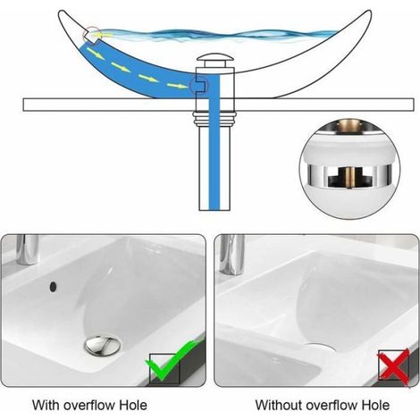 Universel Bonde Lavabo avec Trop-plein Pop-Up Automatique Push Open Click Clack pour Salle de Bain 1-1/4" en Laiton Chromé (1/5)