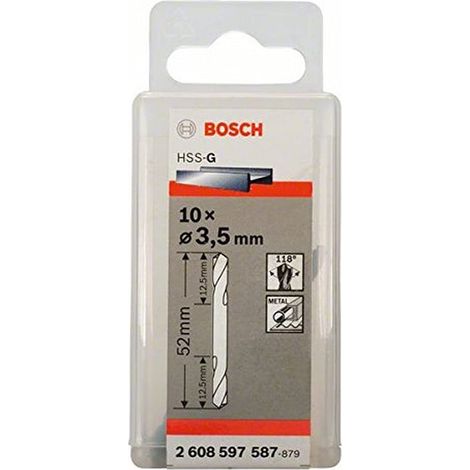 Accessories 2608597587 Foret à métaux à double pointe rectifié HSS-G Ø 3,5 mm 10 pièces (1/4)