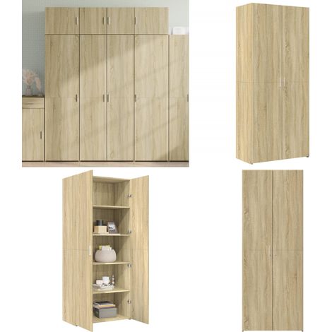 Highboard Sonoma-Eiche 80x42,5x185 cm Holzwerkstoff - Hochschrank - Sonoma-Eiche (1/5)