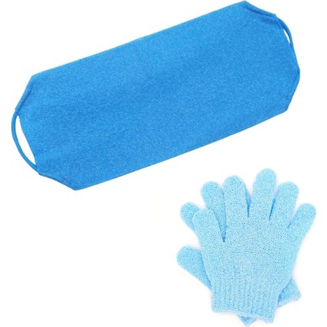 2 pièces, gants de bain exfoliants, éponge exfoliante, pour le dos et le corps, en nylon, lavables en machine (1/5)