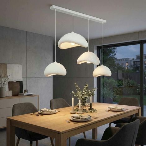 Suspension cuisine beige 4 lampes design 150 cm NOXIS (1/5)