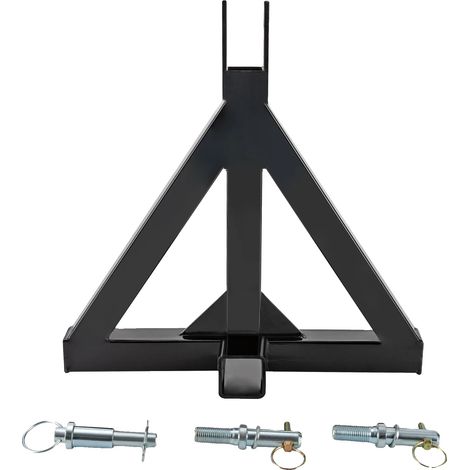Gancio di traino a 3 punti, in acciaio resistente, attacco standard da 2", nero (1/2)