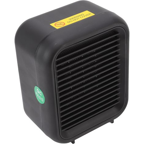 Kleiner, schwarzer 800-W-Elektro-Lufterhitzer mit Keramik-Heizelement, Kippsicherung und ABS-Gehäuse. Ideal für Zuhause und Büro. 220–240-V-EU-Stecker. (1/5)