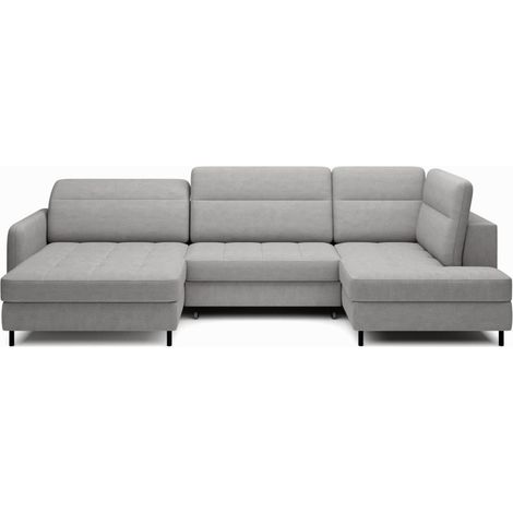 Divano angolare convertibile BERTHO 306 cm grigio scuro – Angolo sinistro con contenitore (1/5)