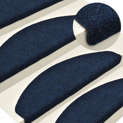 5 pcs Tapis d'escalier Tapis autoadhésifs de marches Tapis Salon Tapis Chambre Bleu 65x21x4 cm Aiguilleté BZTE764097 (1/5)