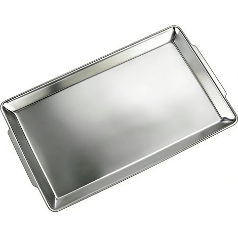 Large Serving Trays 40 x 24 cm, Stainless Steel Rectangular Serving Trays Silver Food Fruit Scratch-Resistant (1/5)