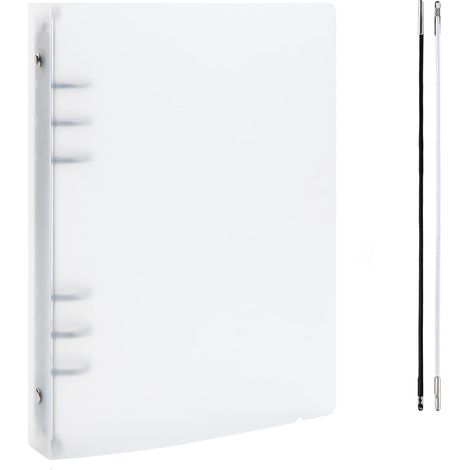 Funda para carpeta de 6 anillas tamaño A5 en PVC flexible transparente para cuaderno recargable con superficie mate para guardar sellos y troqueles (transparente). (1/5)