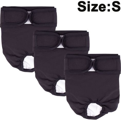 Pack of 3 Reusable Washable Dog Diapers, Highly Absorbent Physiological Dog Pants, Sanitary Diaper, Pet Harassment Prevention, Physiological Pants