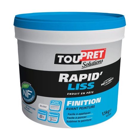 Rivestimento Rasante 1,5 Kg In Pasta, Per Interni Parete/Soffitto TOUPRET